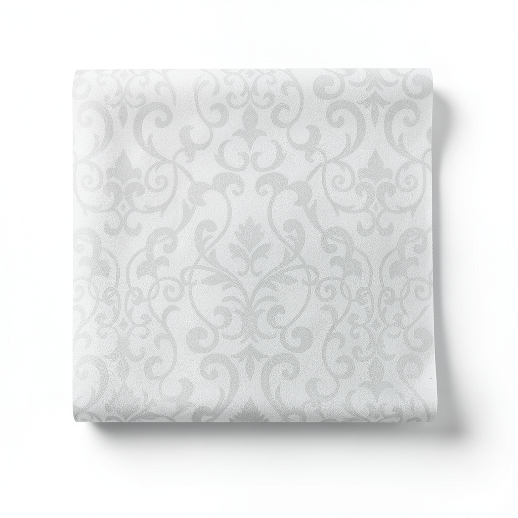 Wallpaper Tree-Patterned Design Size 15.6m×106cm White Gray