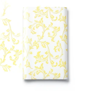 Wallpaper Tree-Patterned Design 15.6m×106cm White Yellow