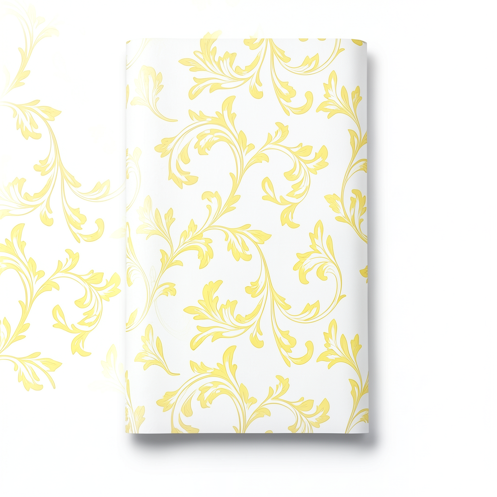 Wallpaper Tree-Patterned Design 15.6m×106cm White Yellow