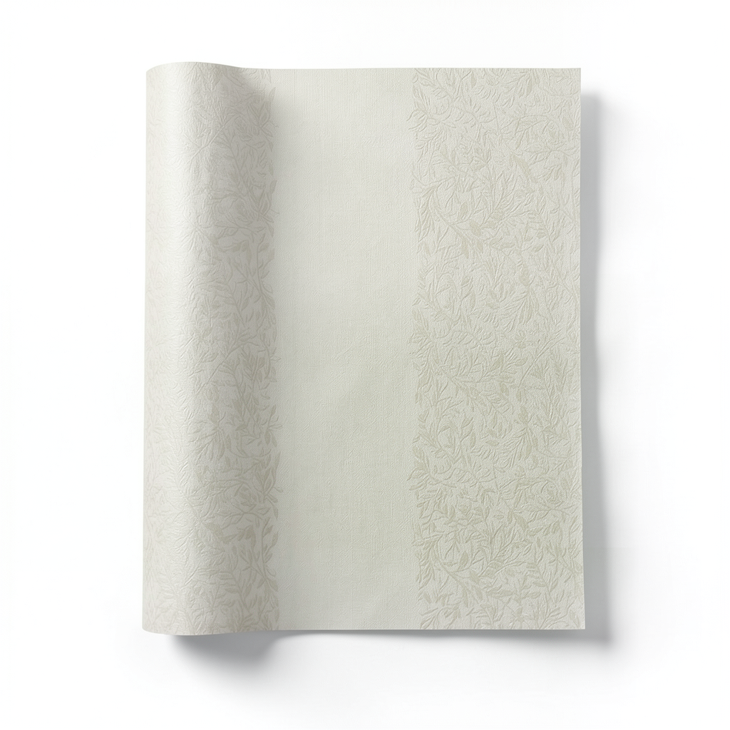 Wallpaper Tree-Patterned Design 15.6m×106cm Beige with Faint Grey