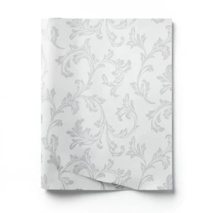 Wallpaper Tree-Patterned Design 15.6m×106cm Snow White Grey