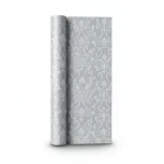 Leaf-Patterned Wallpaper Vinyl Cover 15.6m x 106cm Gray