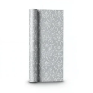 Leaf-Patterned Wallpaper Vinyl Cover 15.6m x 106cm Gray