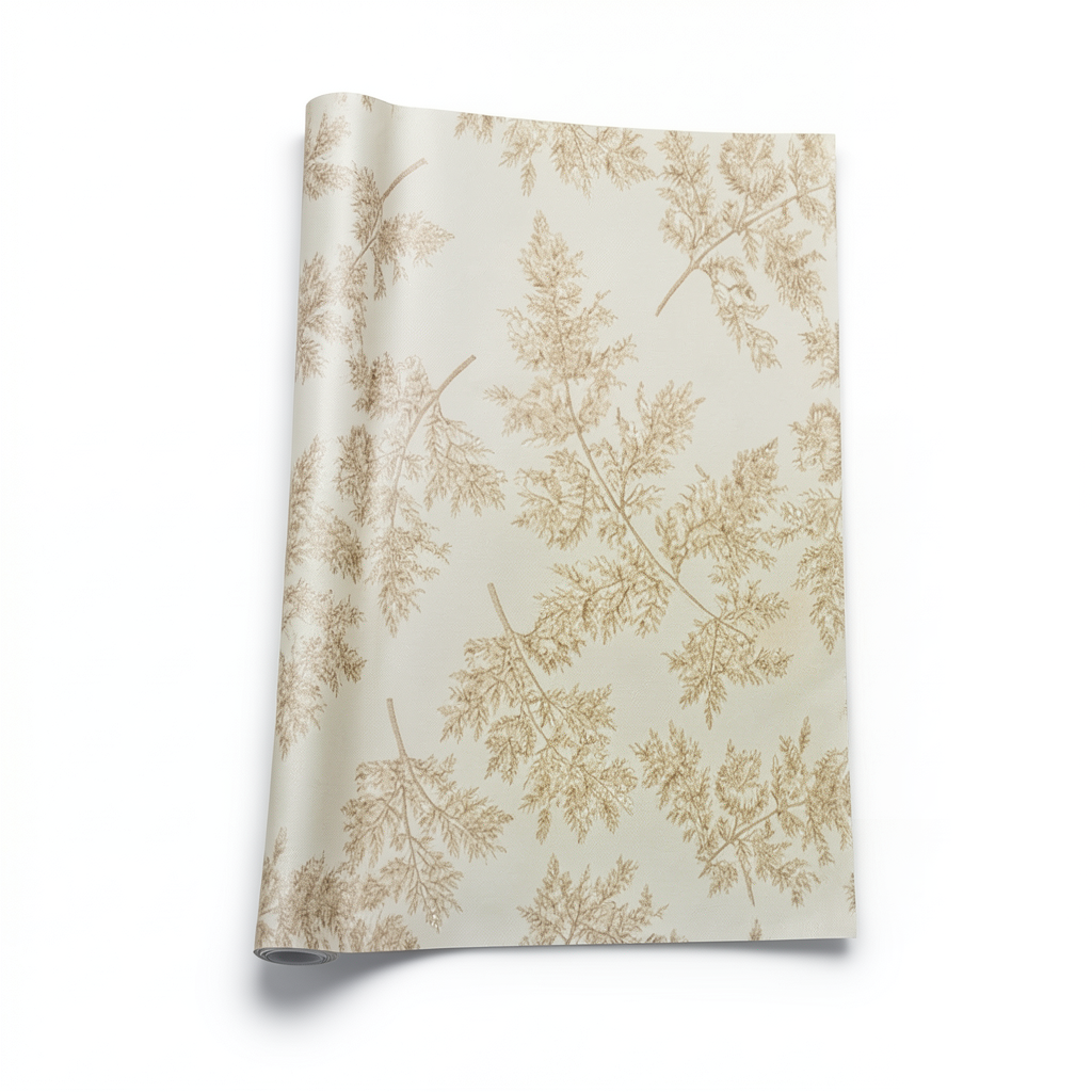 Tree-Patterned Wallpaper Vinyl Cover 15.6m x 106cm Beige Pale Brown