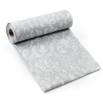 Leaf-Patterned Wallpaper Vinyl Cover 15.6m x 106cm Gray