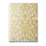 Leaf-Patterned Wallpaper 15.6m x 106cm Vinyl Cover, Golden Beige
