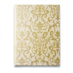 Leaf-Patterned Wallpaper 15.6m x 106cm Vinyl Cover, Golden Beige
