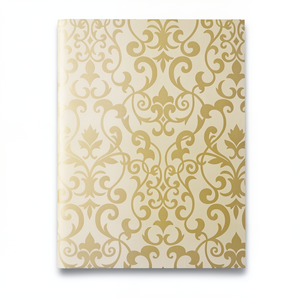 Leaf-Patterned Wallpaper 15.6m x 106cm Vinyl Cover, Golden Beige
