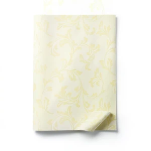 Wallpaper Tree-Patterned Design Size 15.6m×106cm Light Yellow with White