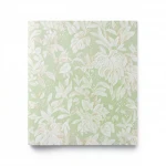 Leaf-patterned Italian Paper Light Green with Beige Color, Size 10m×1.06m, Model Z46052 