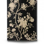  Floral Wall Decoration, Black with Beige Color, Size 10m×0.70m, Model 12002