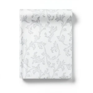 Wallpaper Tree-Patterned Design 15.6m×106cm Snow White Grey