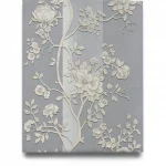 Floral Wall Decoration, Gray with Beige Color, Size 10m×0.70m, Model 12014  