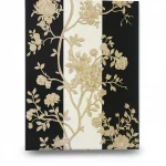 Floral Wall Cover, Black with Beige Color, Size 10m×0.70m, Model 12013