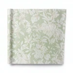 Leaf-patterned Italian Paper Light Green with Beige Color, Size 10m×1.06m, Model Z46052 
