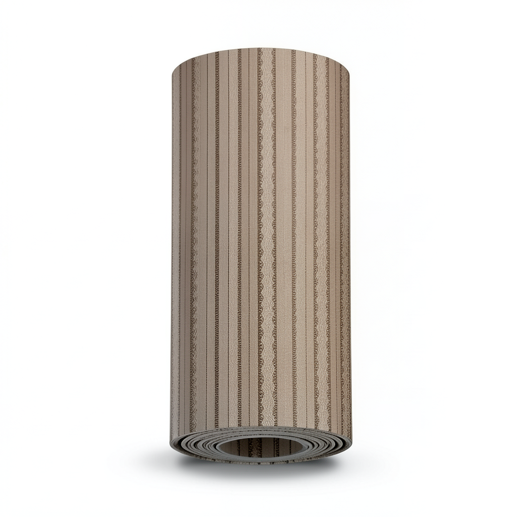 Wallpaper Striped Design Brown Color, Size 15.6m×106cm