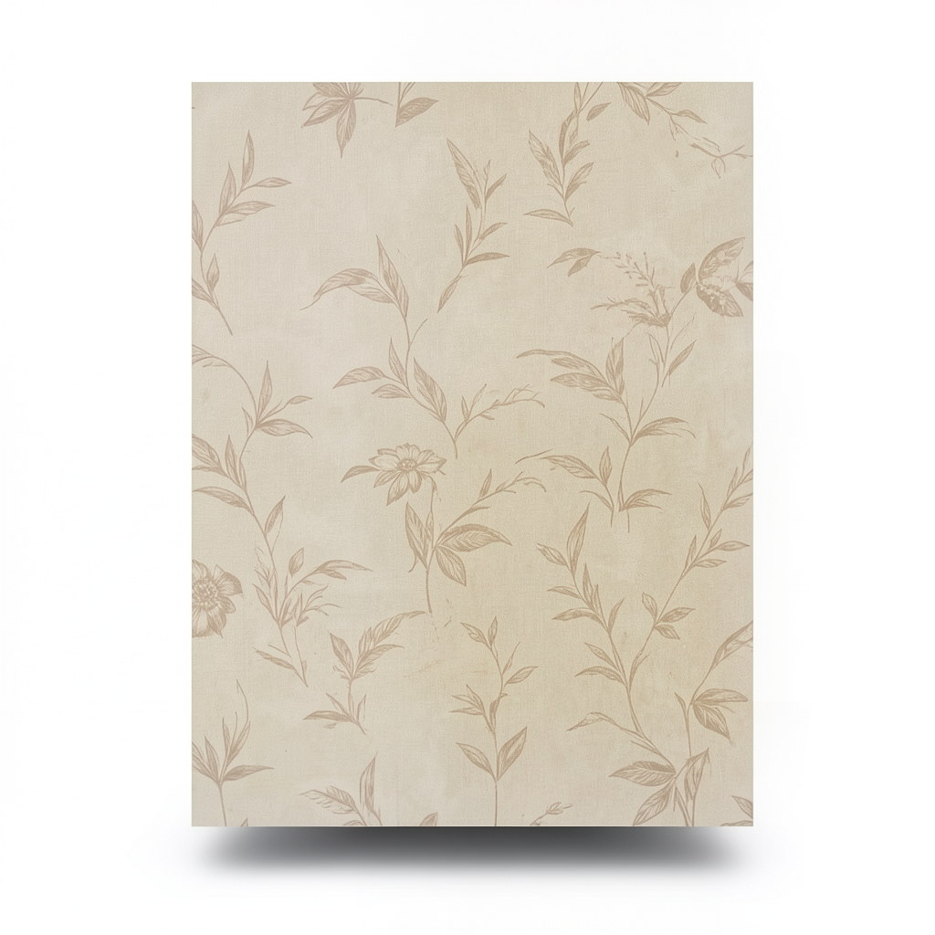 Floral Wallpaper 15.6m×106cm Light Brown Color