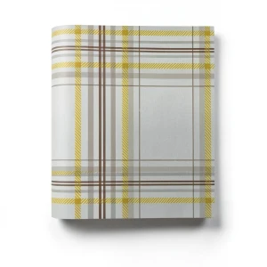Wallpaper Striped Design Gray with Yellow and Brown, Size 15.6m×106cm