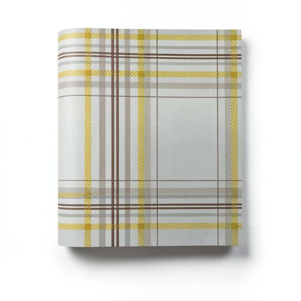 Wallpaper Striped Design Gray with Yellow and Brown, Size 15.6m×106cm