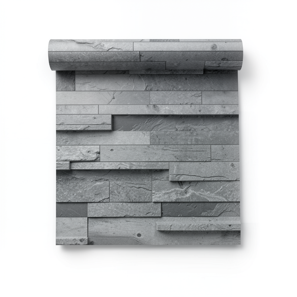 Modern Wallpaper 15.6m×100cm Gray Color, Model 714-3