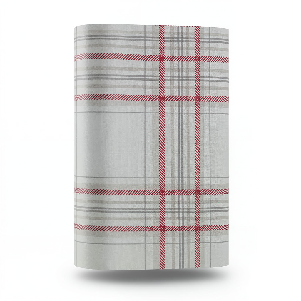 Wallpaper Striped Design Gray with Red, Size 15.6m×106cm
