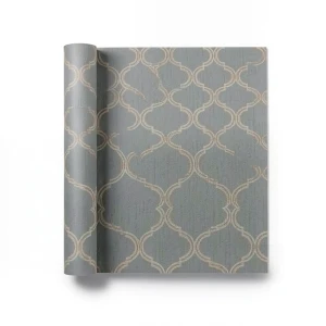 Modern Wallpaper 15.6m×106cm Gray with Brown Lines