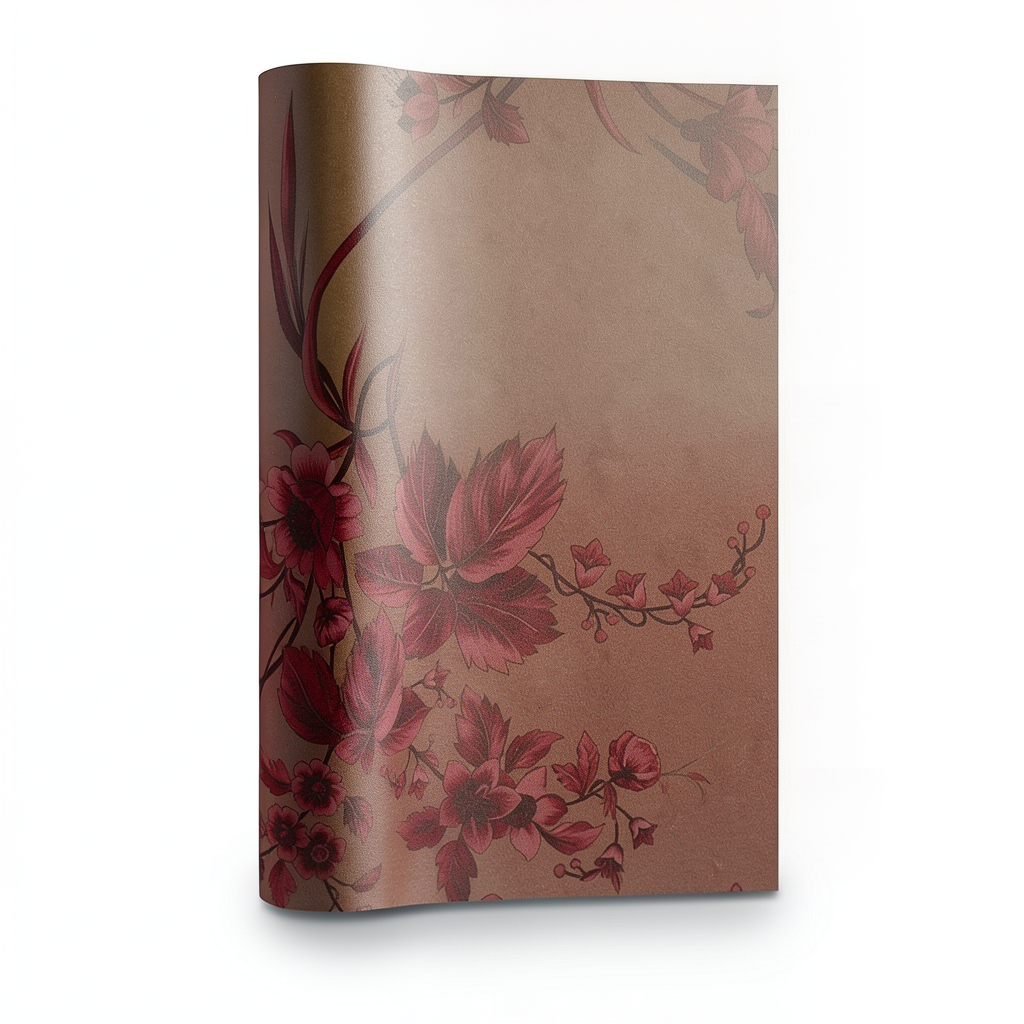 Floral Wallpaper 10m × 53 cm Red with Brown, Model BLACK GOLD 10039-14