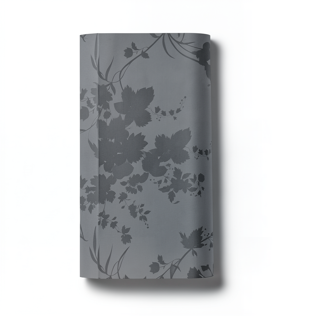 Floral Wall Covering 10m x 53cm, Dark Gray
