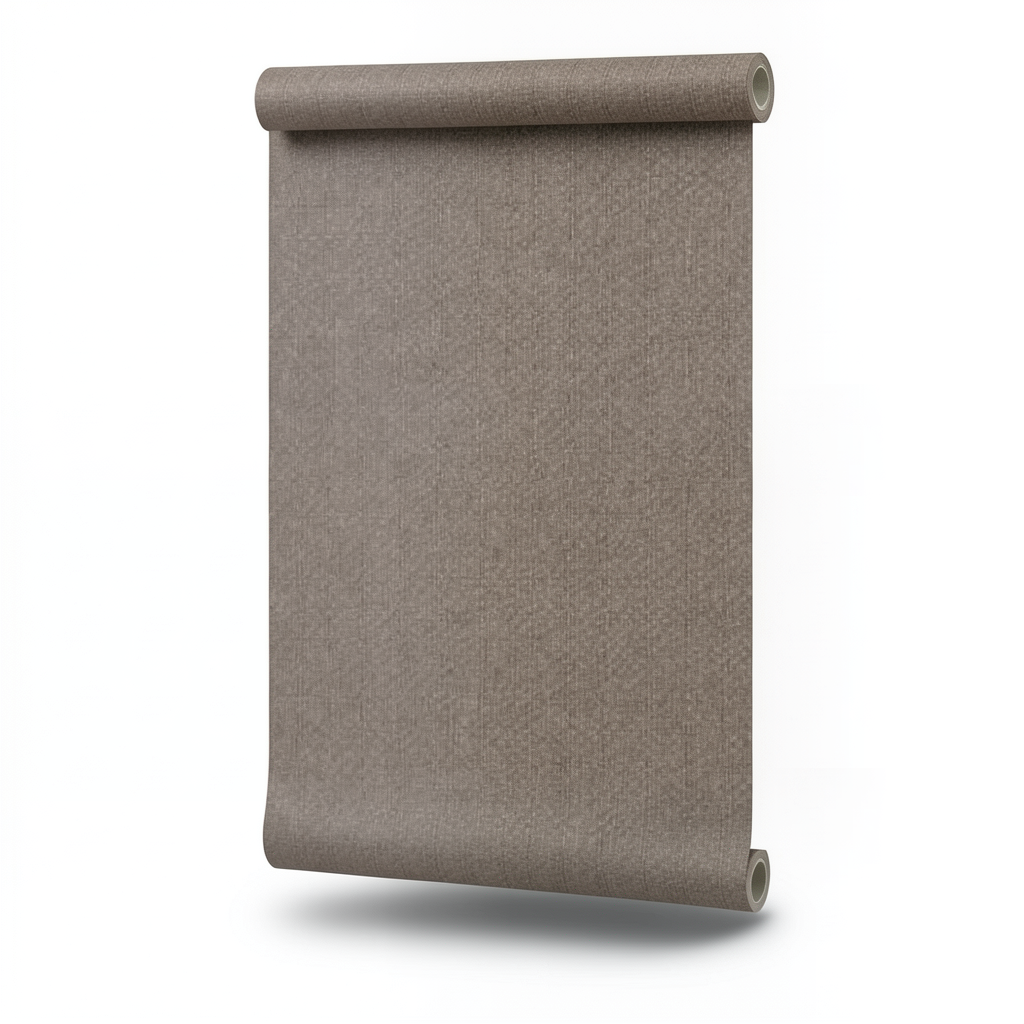 Plain Wallpaper Vinyl Sheath, 15.6m Length x 106cm Width, Brown