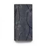Floral Wall Covering 10m x 53cm Black on Dark Gray