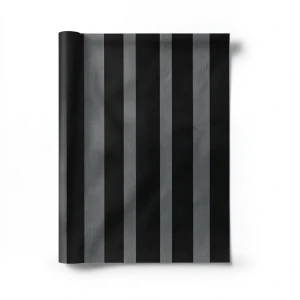 Wallpaper Striped Design Black with Grey, Size 15.6m×106cm