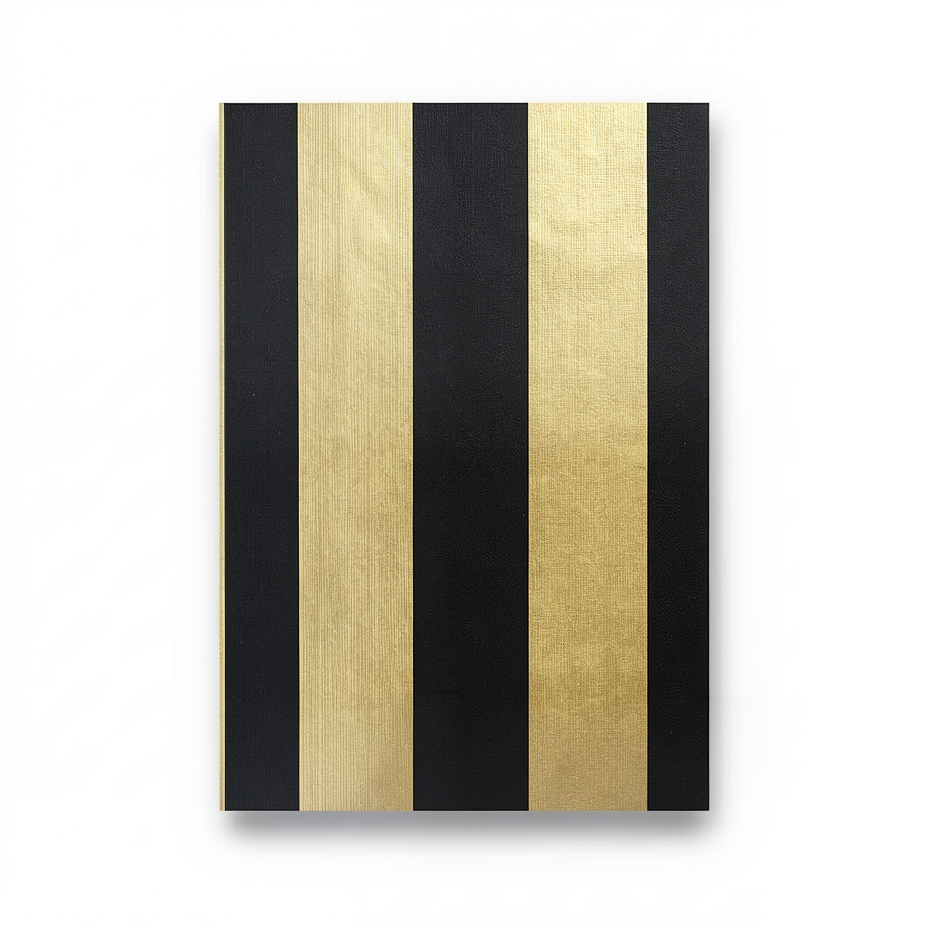 Wallpaper Striped Design Gold with Black, Size 15.6m×106cm