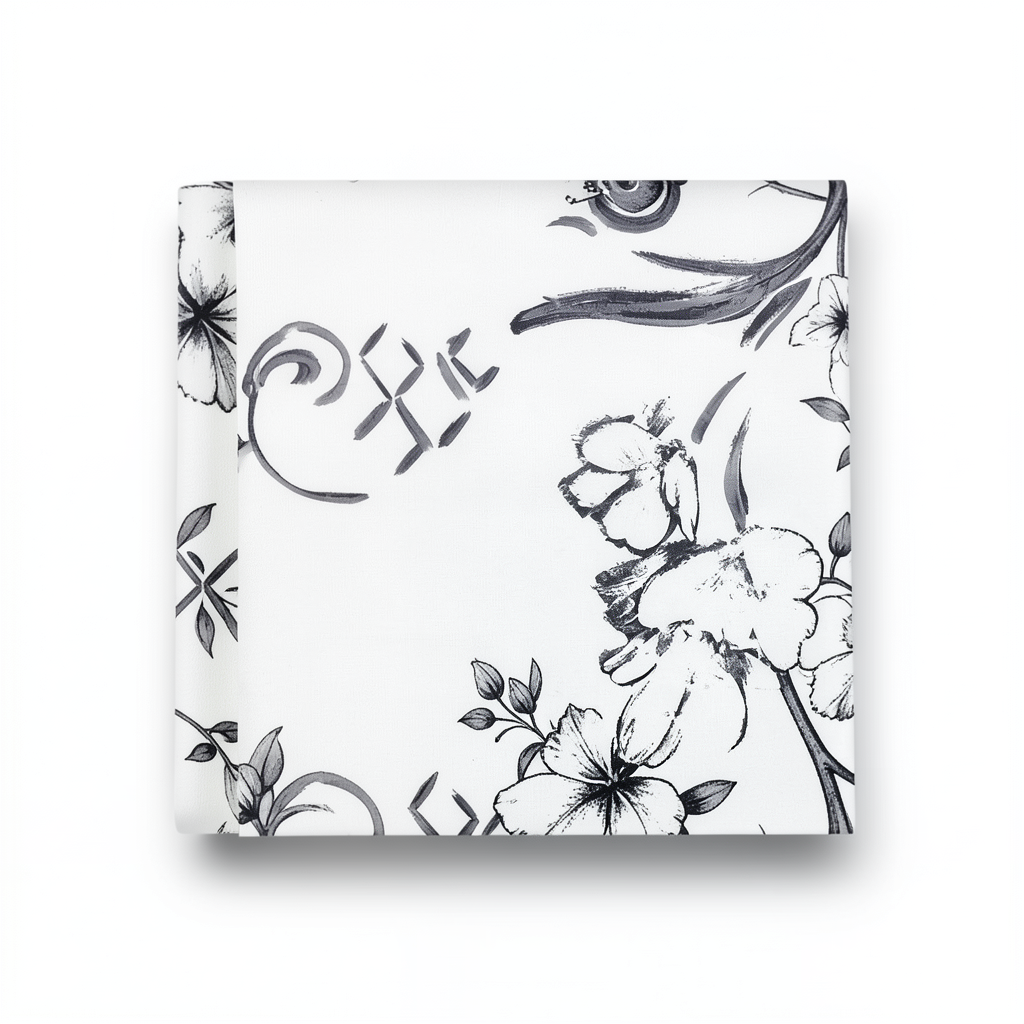 Floral Wallpaper 10m × 53cm Black and White