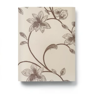 Floral Wall Decoration 10m x 53cm Brown Beige