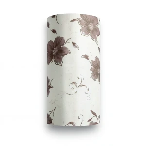 Floral Wall Decoration 10m x 53cm Brown on White and Beige