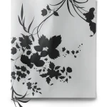 Wallpaper Floral Design 10m×53cm Black with Grey