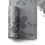 Floral Wall Covering 10m x 53cm, Dark Gray