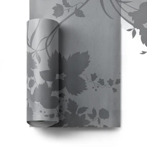 Floral Wall Covering 10m x 53cm, Dark Gray