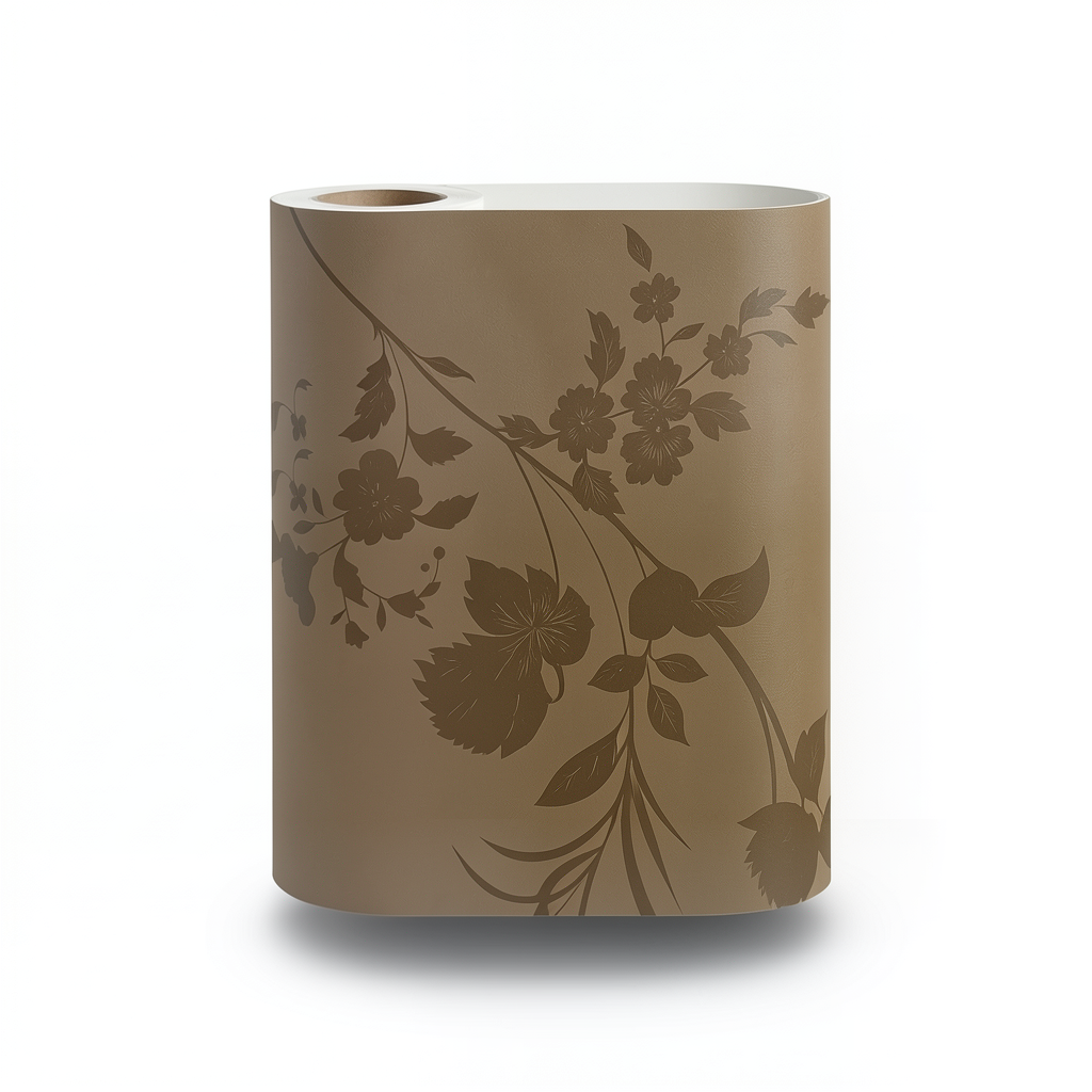 Floral Wall Decoration 10m x 53cm Brown Color