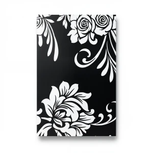 Wallpaper Floral Design 10m×53cm Black and White Roses