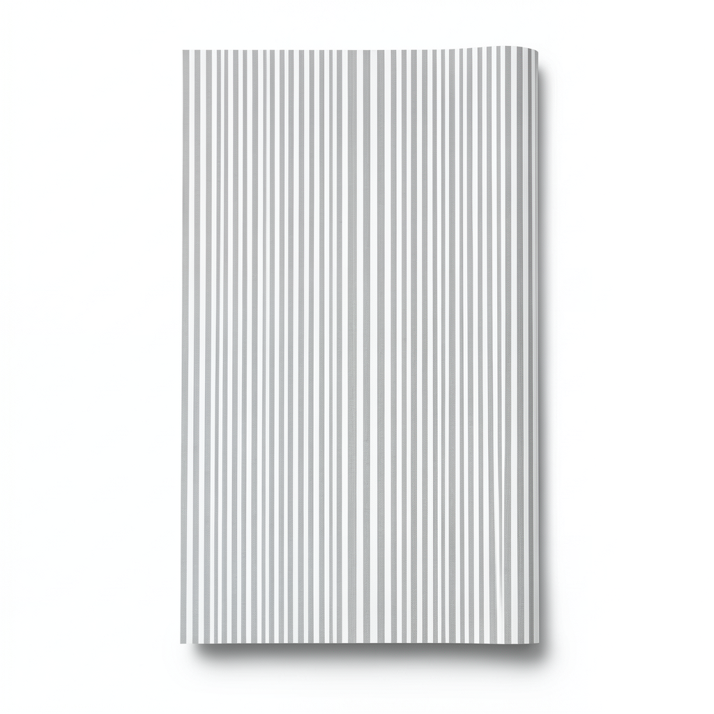 Wallpaper Striped Design White with Grey, Size 15.6m×106cm