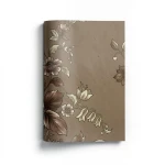 Wallpaper Floral Design Brown with Brown and White Roses, Size 10m×53cm