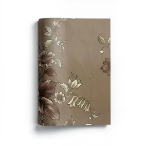 Wallpaper Floral Design Brown with Brown and White Roses, Size 10m×53cm