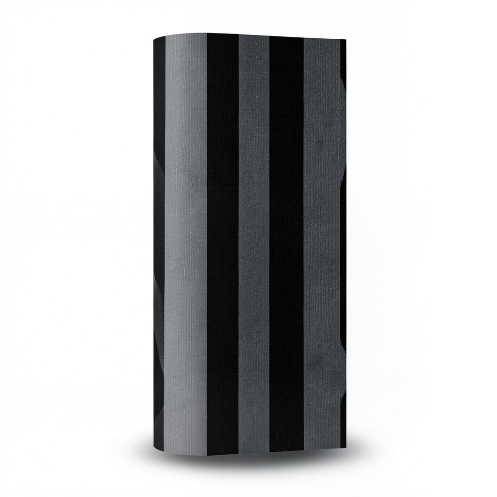 Wallpaper Striped Design Black with Grey, Size 15.6m×106cm