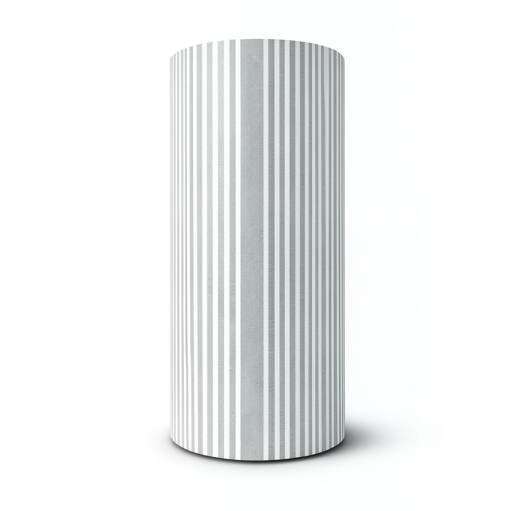Wallpaper Striped Design White with Grey, Size 15.6m×106cm