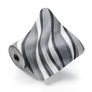 Wallpaper Striped Design 10m×53cm Black and White with Grey