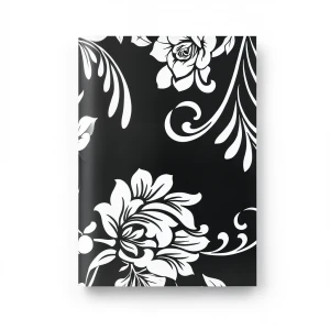 ورق حائط تصميم ورود 10 م×53 سم لون اسود ورود ابيض