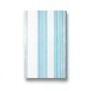 Wallpaper Striped Design Cyan and White with Silver Color, Size 10m×53cm