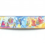 German wall covering for youth and children, size 10 m x 0.53 m, blue and yellow color, model 297805 