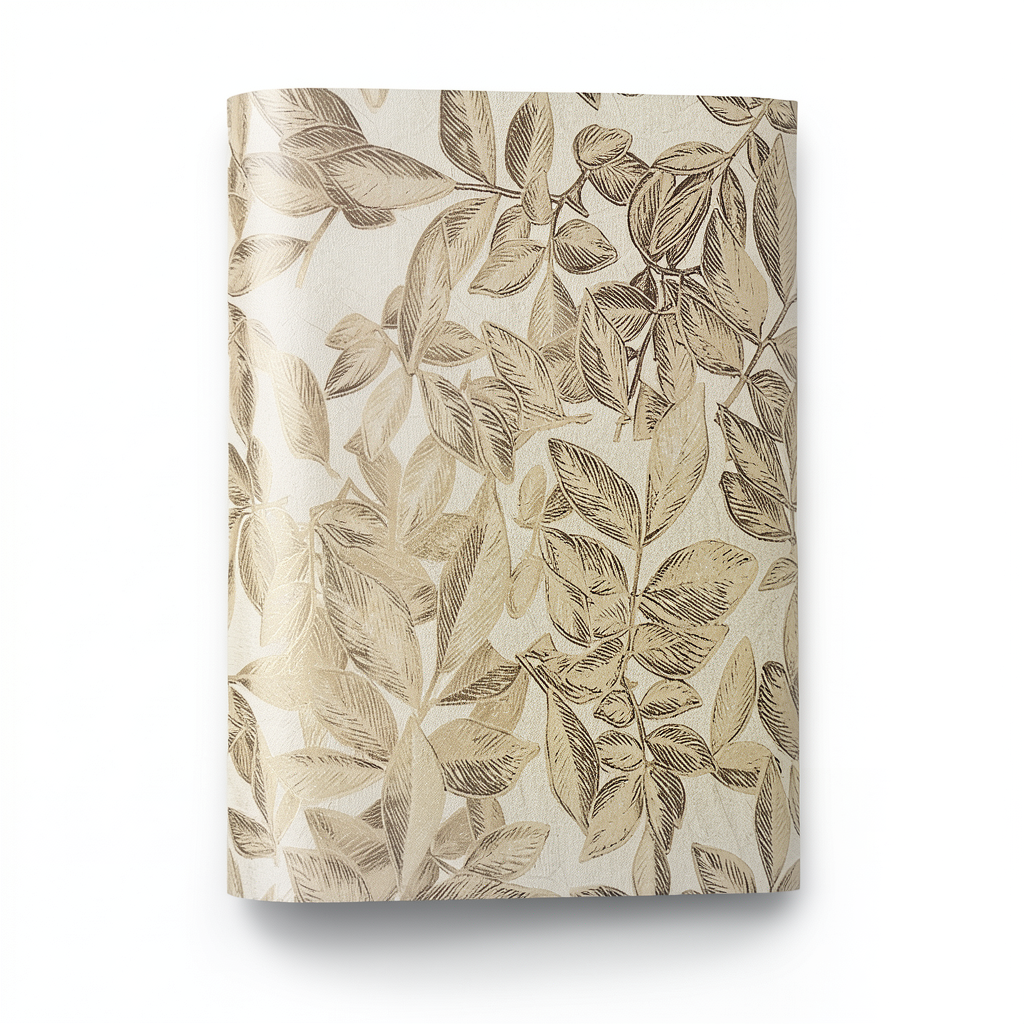 Tree-Patterned Wallpaper Vinyl Sheath 15.6m x 106cm Beige Brown Gold